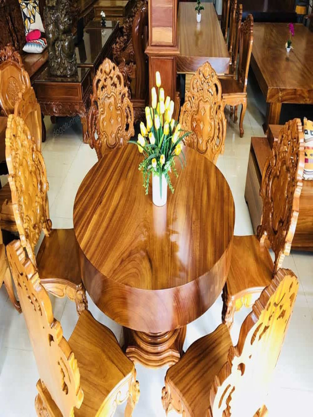 Bộ bàn ăn 6 ghế gỗ gõ đỏ | 15+ mẫu đẹp hoàn mỹ từng chi tiết