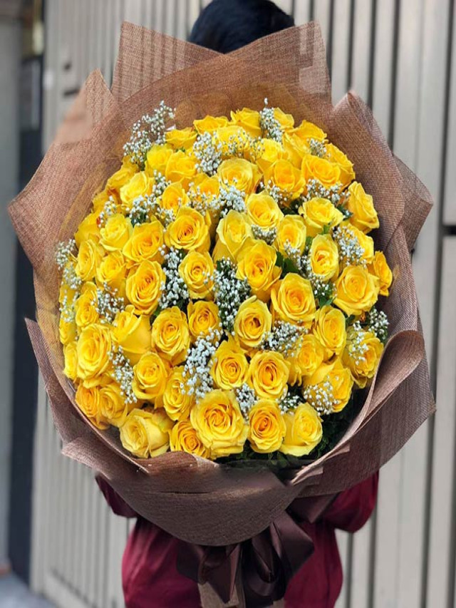 Bó hoa hồng màu vàng đẹp nhất