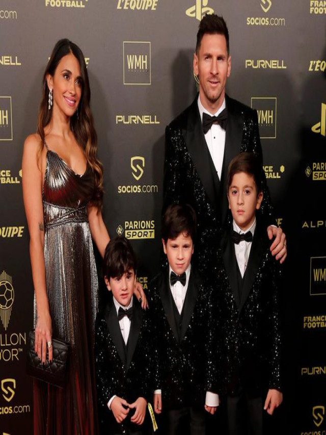 Chi tiết cực dễ thương trong bức ảnh gia đình Messi tại gala trao Quả bóng vàng 2021