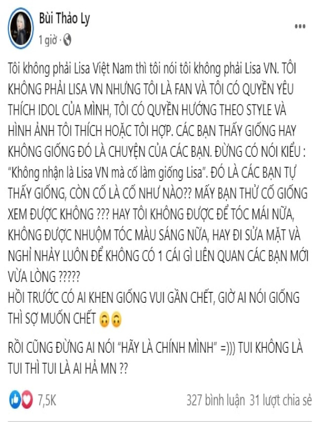 Hot TikToker CiiN bức xúc khi bị gọi là "Lisa Việt Nam"