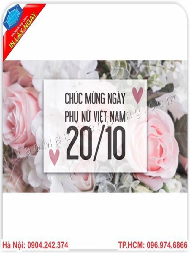 Thiệp 20/10 đẹp nhất tại Hà Nội