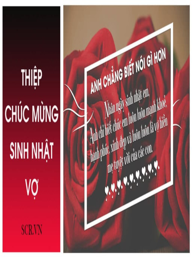 Thiệp Chúc Mừng Sinh Nhật Vợ Đẹp Nhất ❤️ Lời Chúc Hay