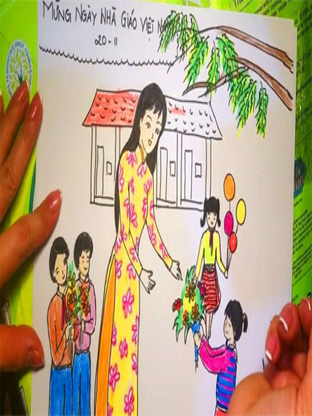 Tranh vẽ ngày 20/11 với đề tài về Ngày nhà giáo Việt Nam | Bản tin Bình Thuận