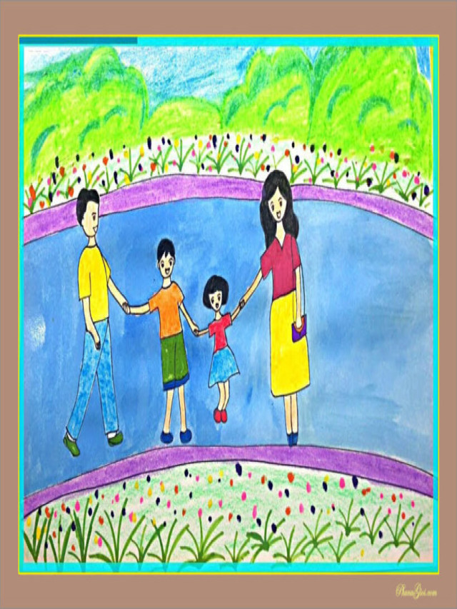 Vẽ tranh về đề tài gia đình hạnh phúc đơn giản, đẹp mắt