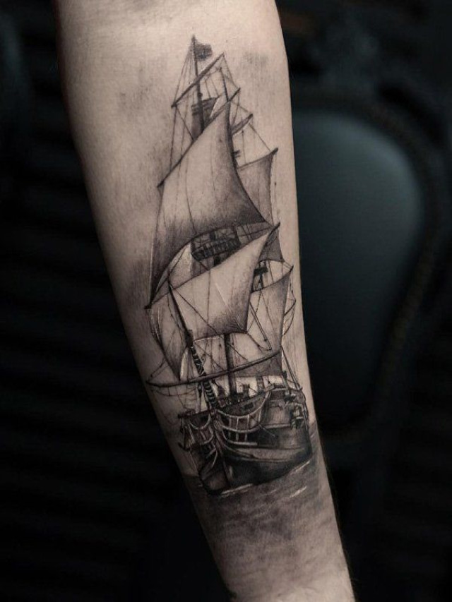Ý nghĩa hình xăm thuyền buồm trong phong thủy - Owl Ink Studio - Xăm Hình Nghệ Thuật