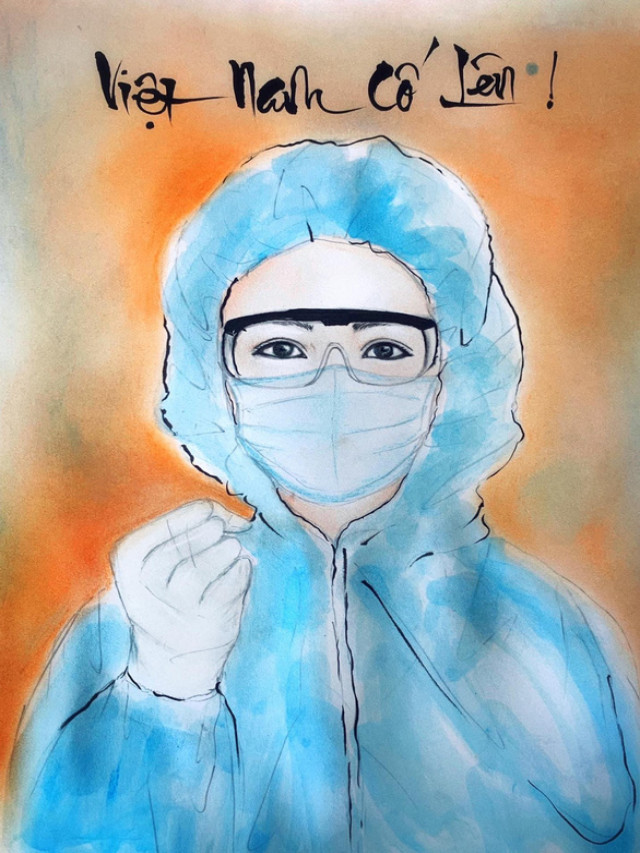 Những bức vẽ xúc động về cuộc chiến chống COVID-19 của cô giáo ở Vũng Tàu