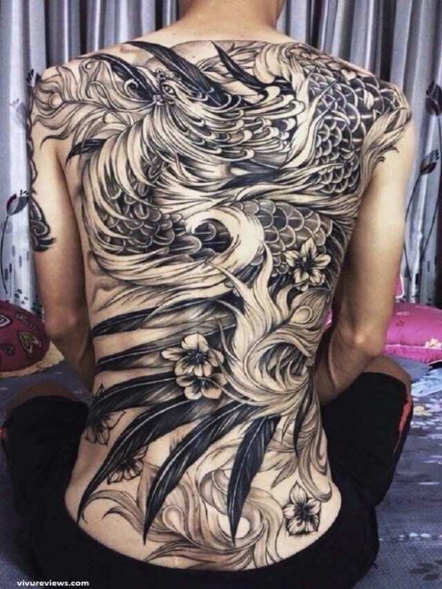 Tattoo Designs Hình Xăm Phượng Hoàng Đen Trắng - Stylist4men